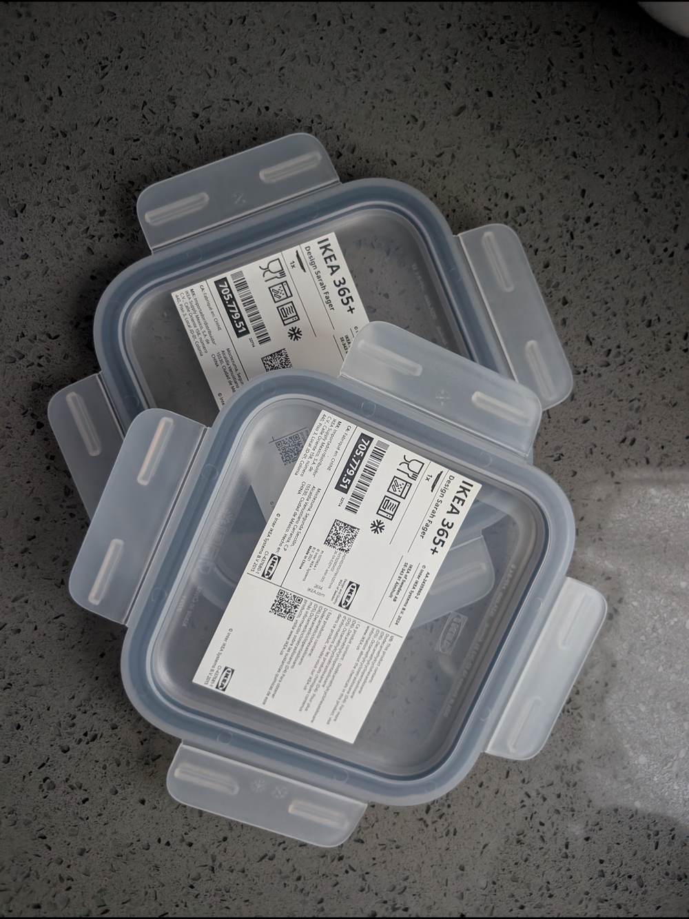 IKEA 365+ Clear Food Storage Container Lid (Set of 2), square/plastic